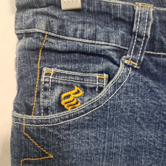 Rocawear Medium Blue Wash Mid Rise Flare Jeans Size 14 - Picture 4 of 10